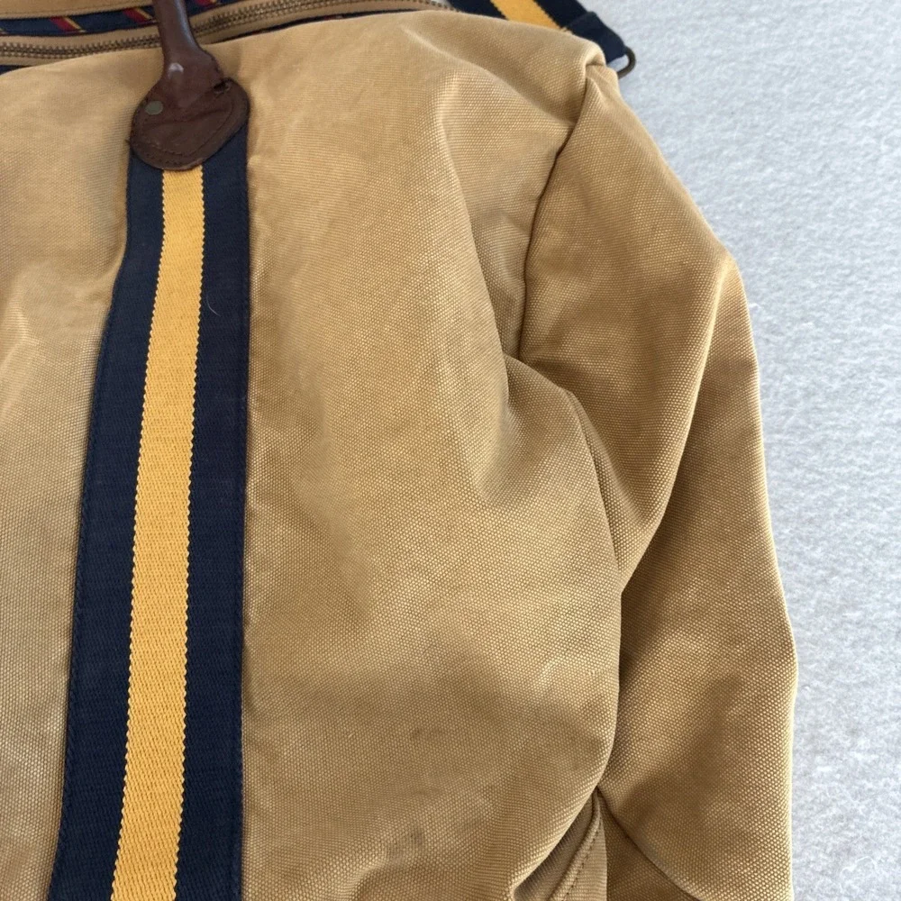 Vintage Rugby Ralph Lauren - Preppy Large Canvas Duffle Weekender Bag Khaki Tan